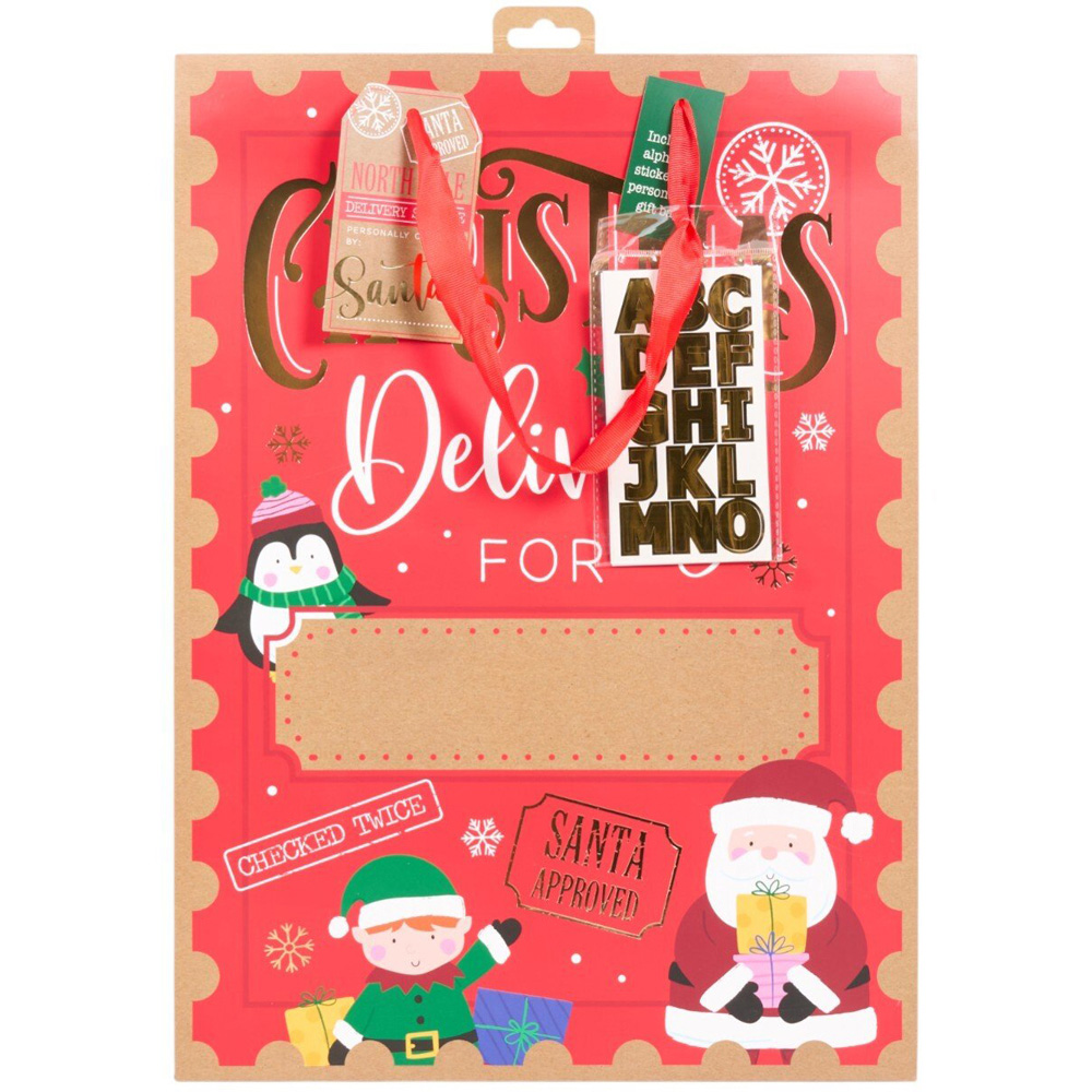 Personalised Christmas Gift Bag Red Image 3