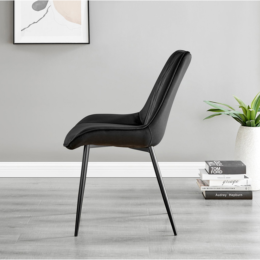 Furniturebox Arona Cesano 4 Seater Round Dining Set Black Image 4