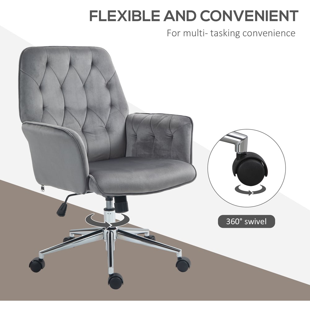 Portland Dark Grey Swivel Computer Chair Image 6
