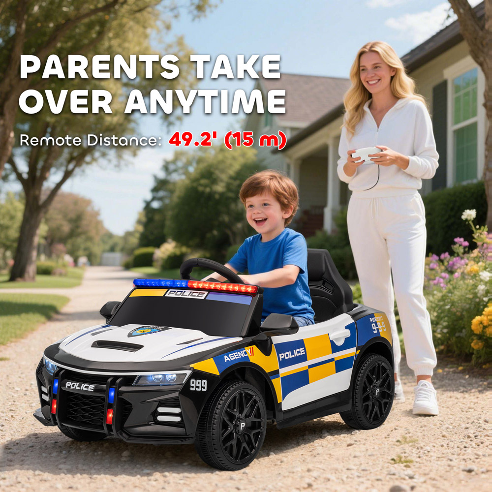 Tommy Toys Multicoloured Kids Electric Ride Remote Control Police Car Image 5