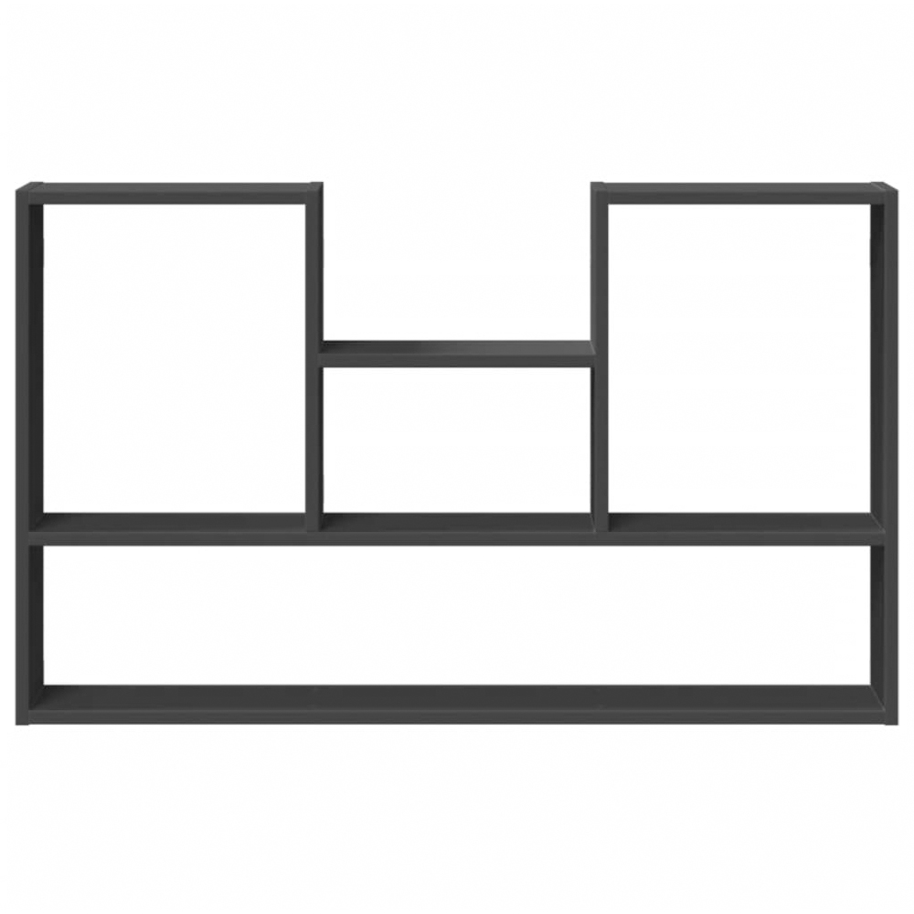vidaXL 5 Shelf Black Floating Wall Shelf Image 3