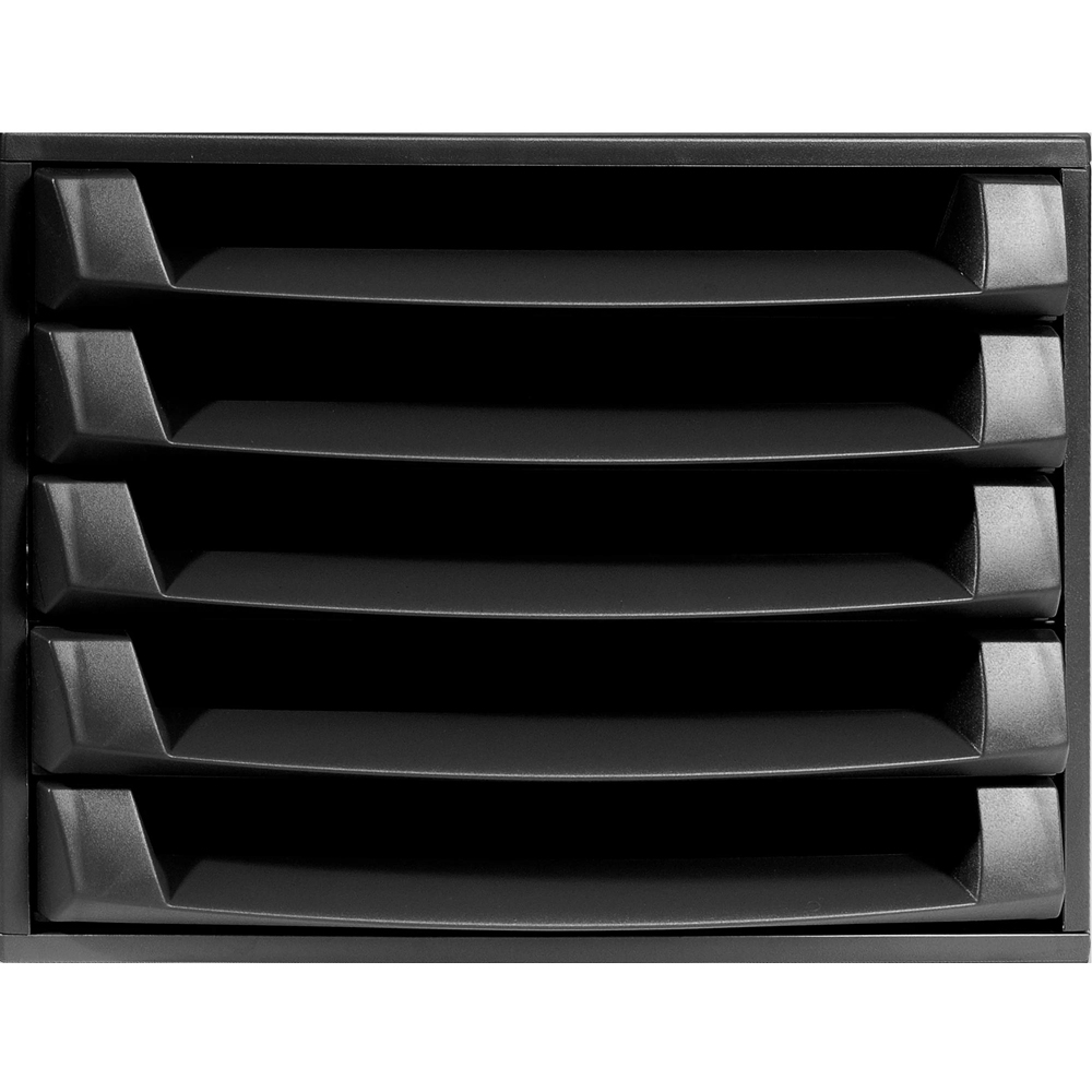 Exacompta EcoBlack 5 Drawer Black Desk Organiser Image 2
