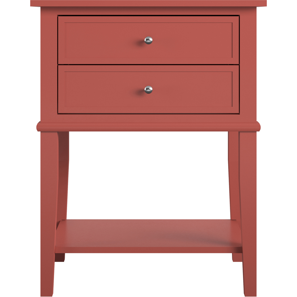 Dorel Franklin 2 Drawer Single Shelf Terracotta Accent Table Image 4