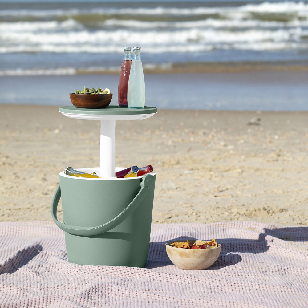 Keter Go Bar 2-in-1 Vintage Green Portable Drinks Cooler and Serving Table Image 2