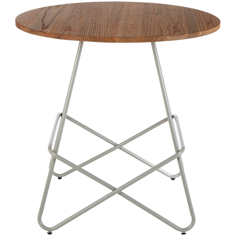 Premier Housewares Grey Metal and Elm Wood Round Coffee Table Image 4