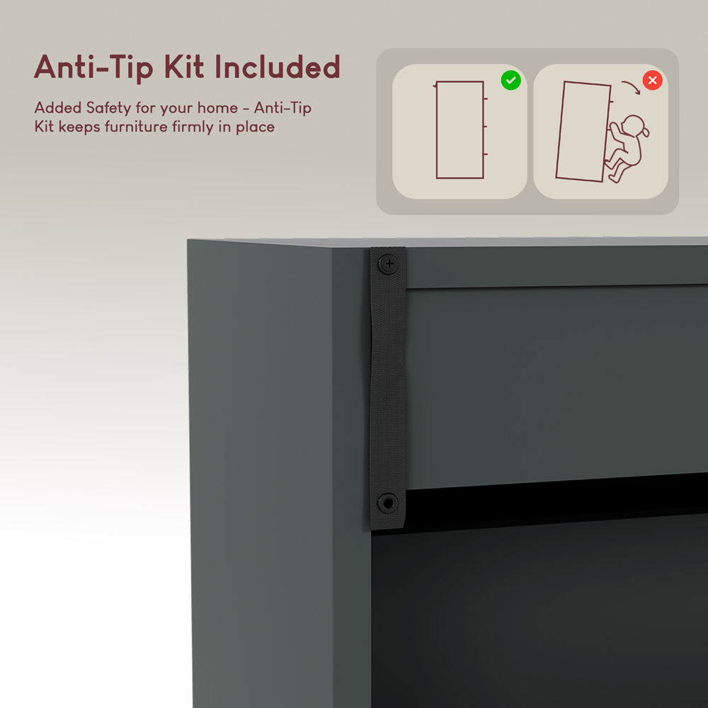 VIDA DESIGNS 3 Drawer Green Shoe Cabinet Image 8