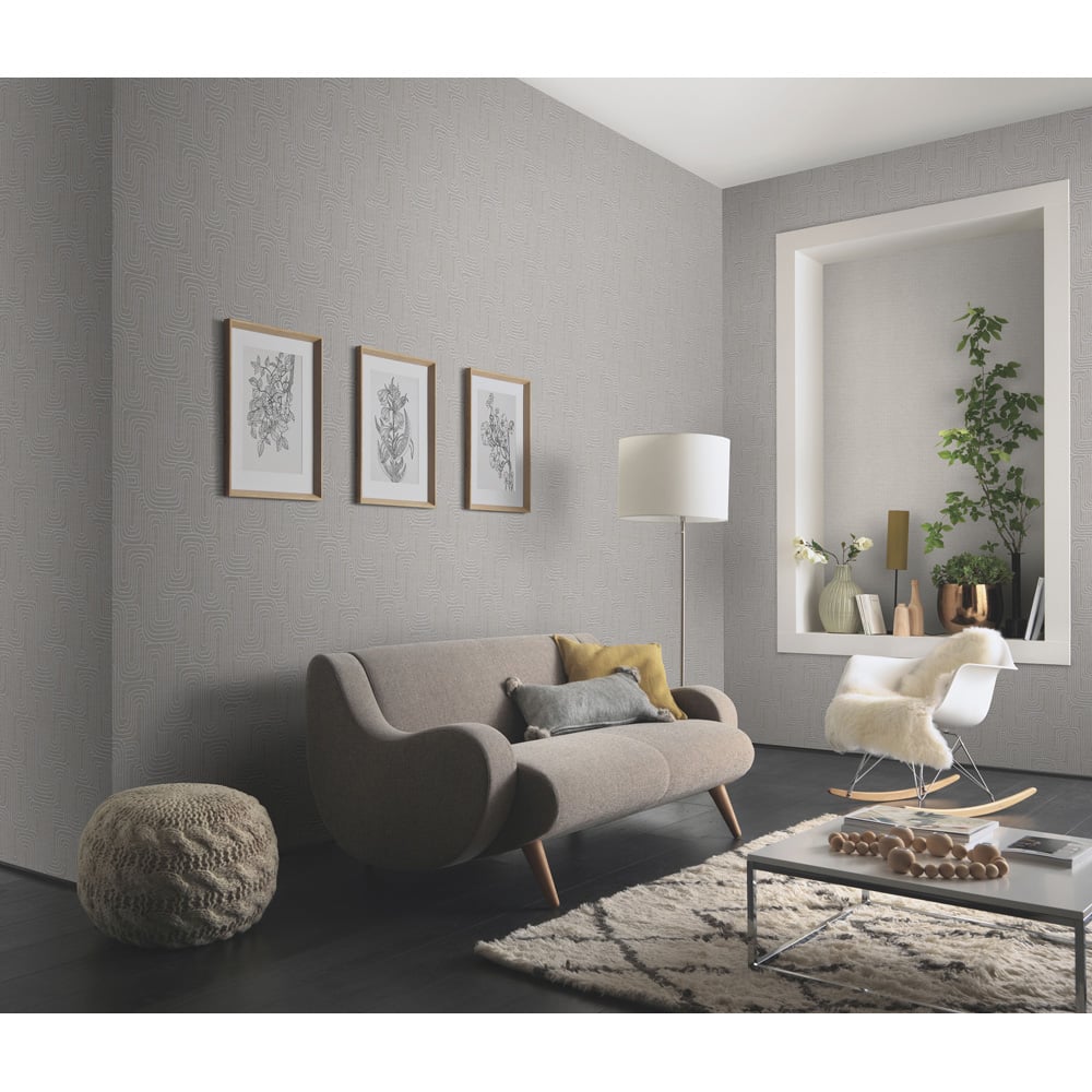 Erismann Rondo Linear Natural Taupe Wallpaper Image 3