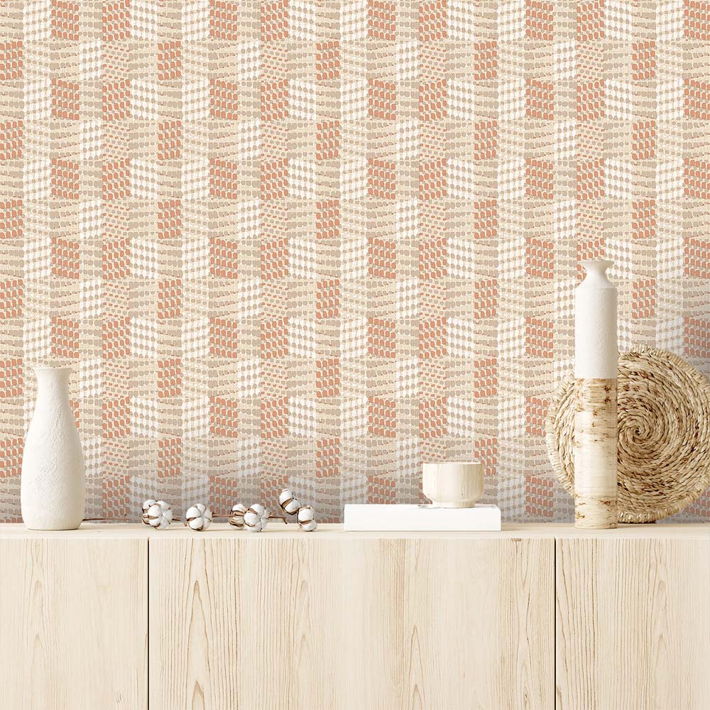Belgravia Decor Zambaiti Parati Marrakech Dot Geo Soft Terracotta Wallpaper Image 2