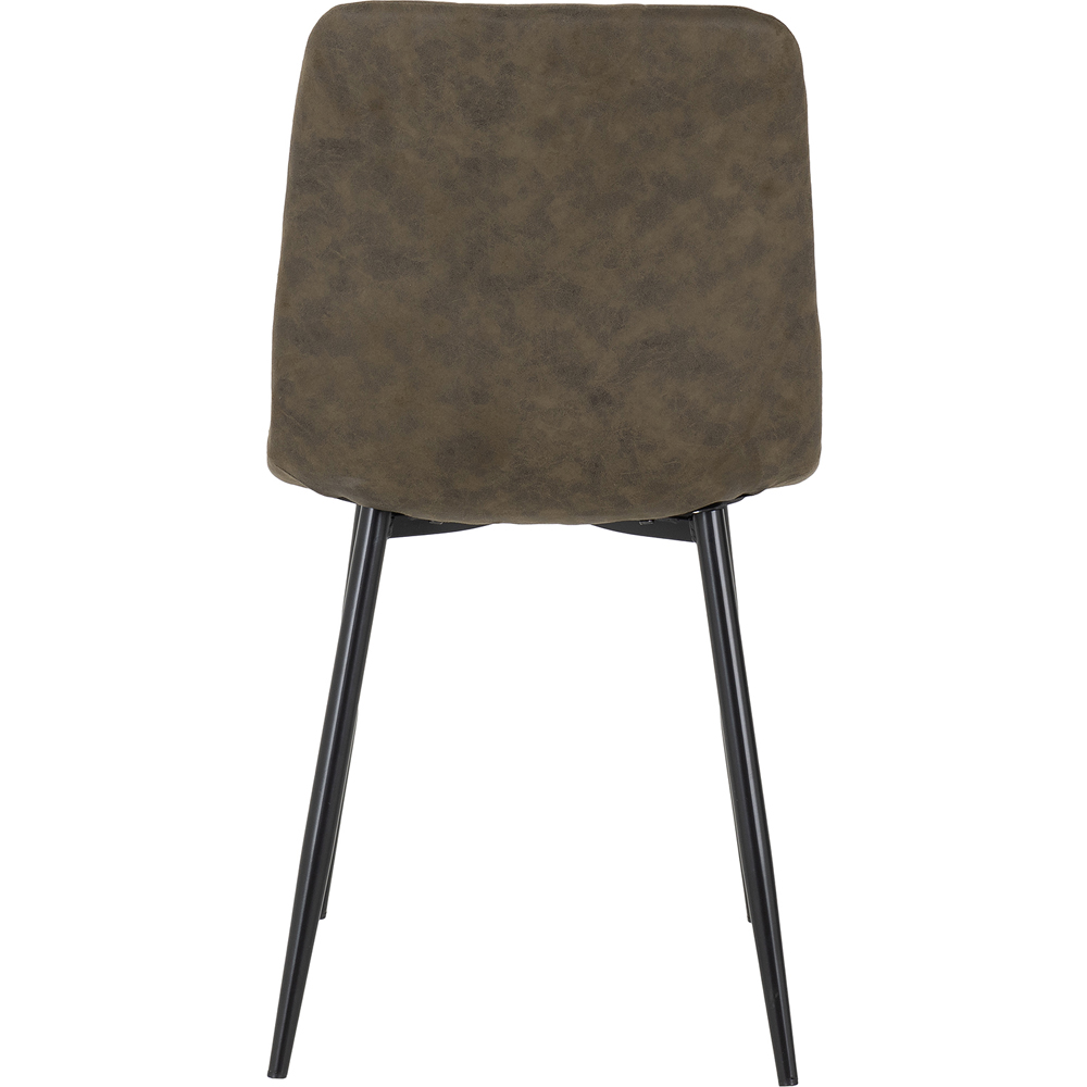 Seconique Fenton Set of 2 Olive Green Suede Fabric Dining Chair Image 6
