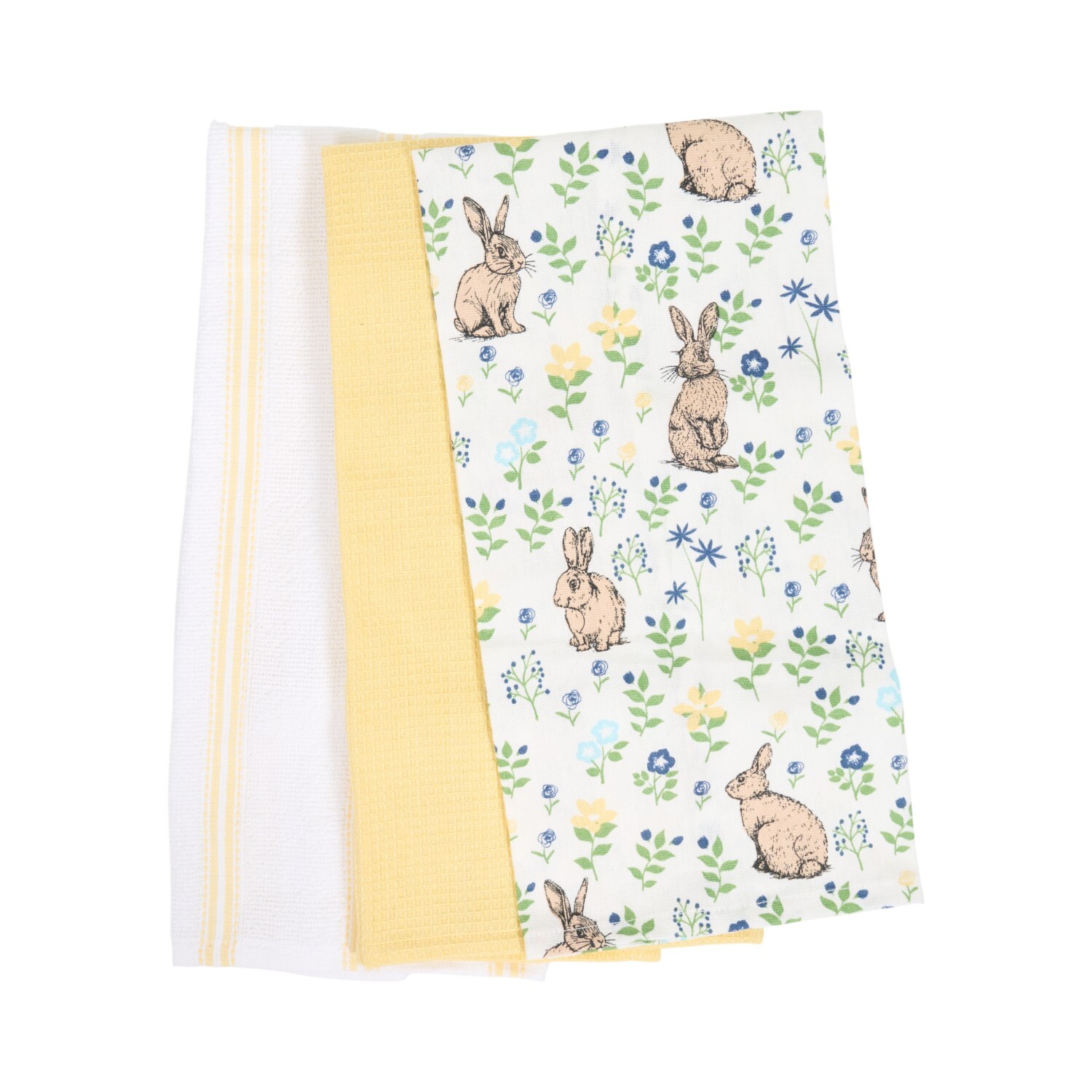 Pack of 3 Floral Bunny Tea Towels Image 2