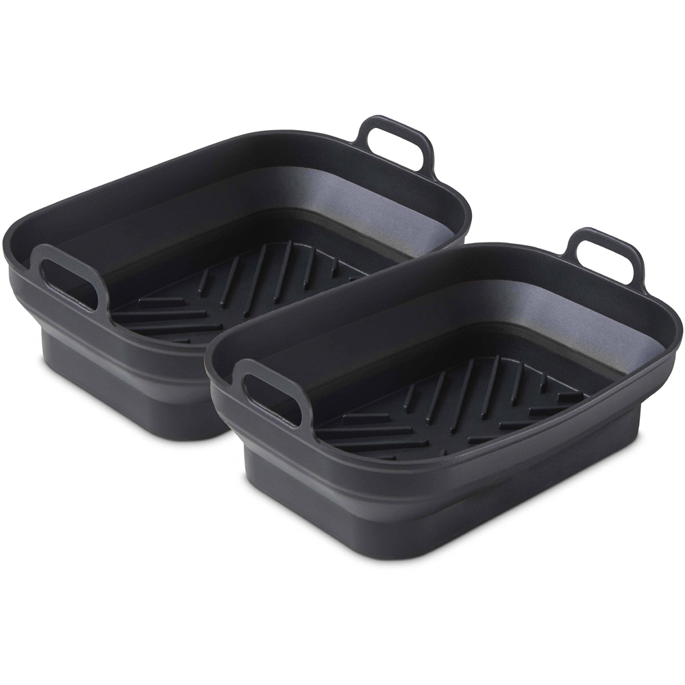 Tower Silicone Rectangular Foldable Air Fryer Trays 2 Pack Image 1