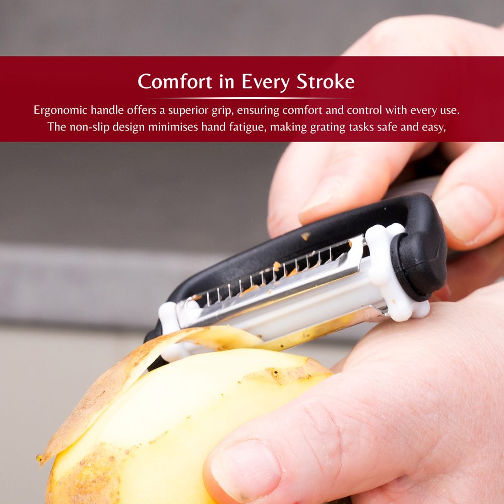 Innoteck Essentials 3-in-1 Black and Grey Stainless Steel Peeler Image 6