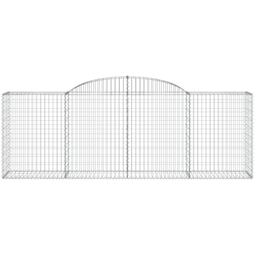 vidaXL Silver Galvanised Iron Arched Gabion Basket 300 x 50 x 100/120cm 15 Pack Image 2