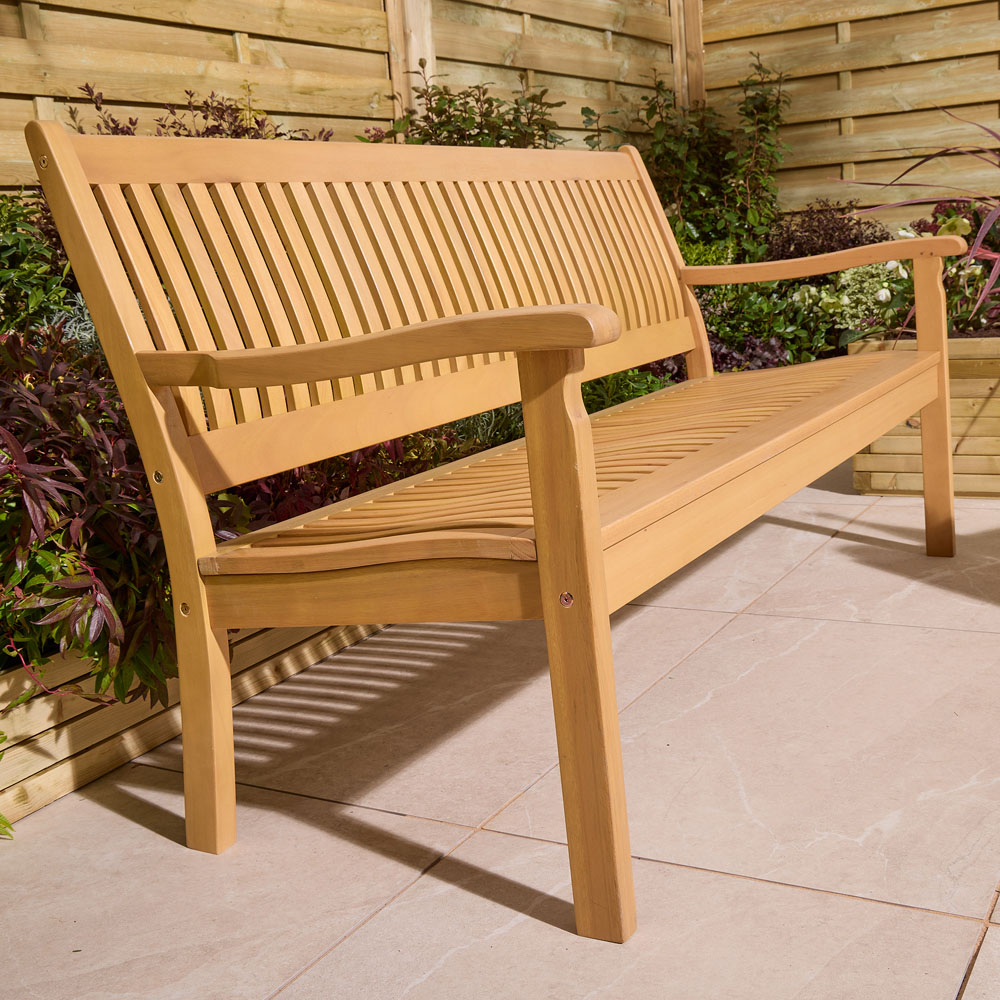 Rowlinson Farnham 3 Seater Natural Garden Bench Image 7