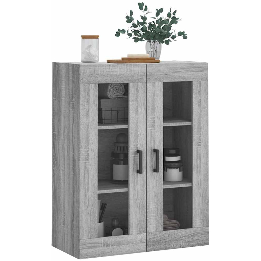 vidaXL 2 Door 3 Shelf Grey Sonoma Wall Mounted Cabinet Image 4