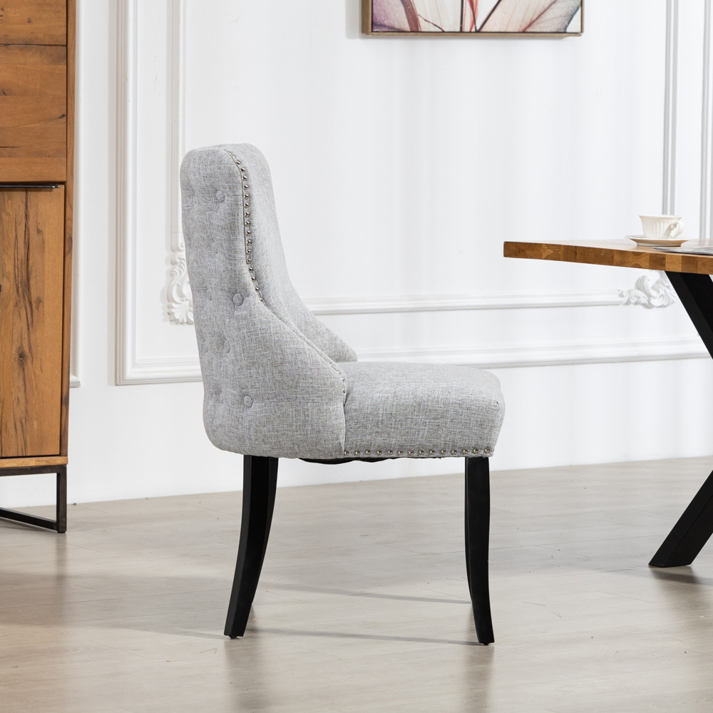 Artemis Home Rodello Set of 2 Light Grey Fabric Dining Chair Image 3