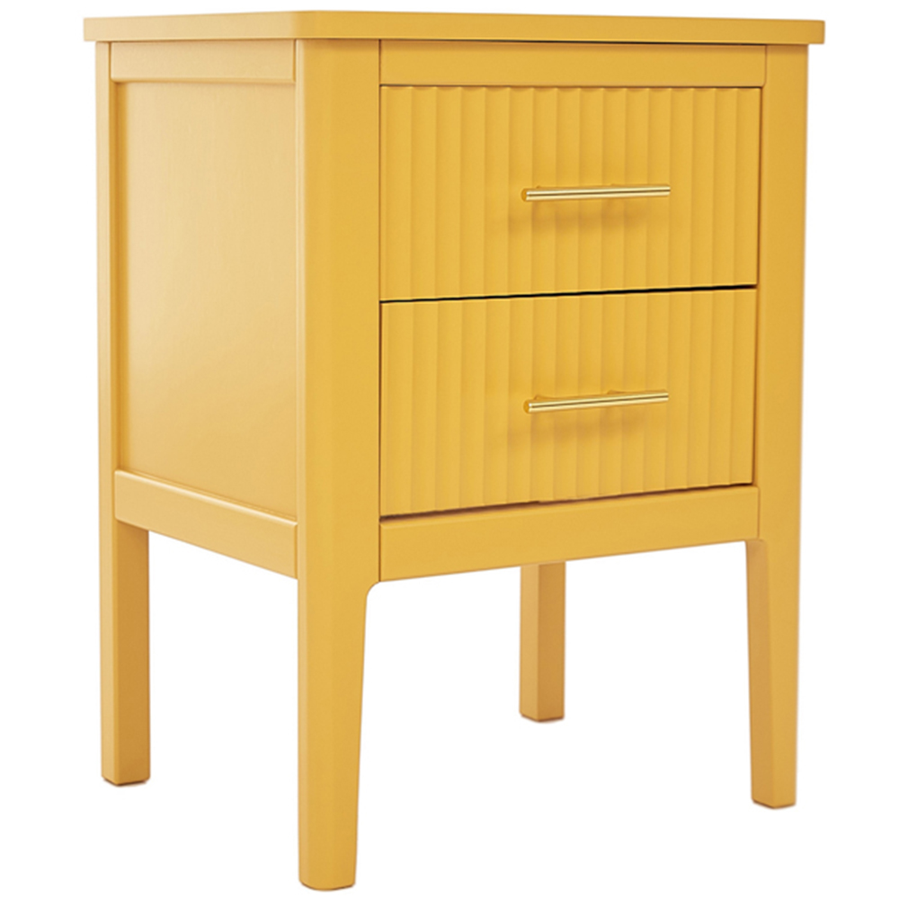 Palau 2 Drawer Mustard Bedside Table Image 2