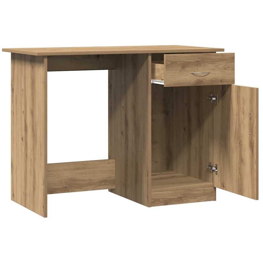 vidaXL Single Door Single Drawer Computer Desk Artisan Oak Image 8