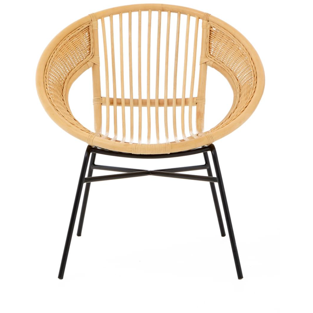 Interiors by Premier Lagom Natural and Black Rattan Chair Image 3