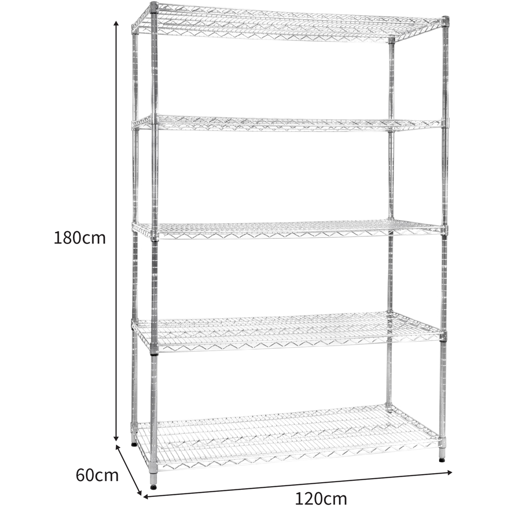 KuKoo Silver Wire Racking 60 x 120 x 180cm Image 3