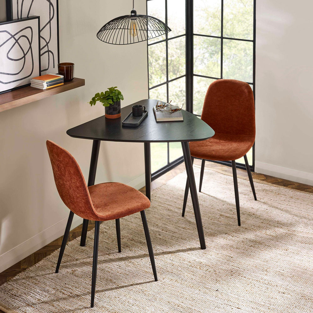 Julian Bowen Athena 3 Seater Black Triangular Dining Table Image 8