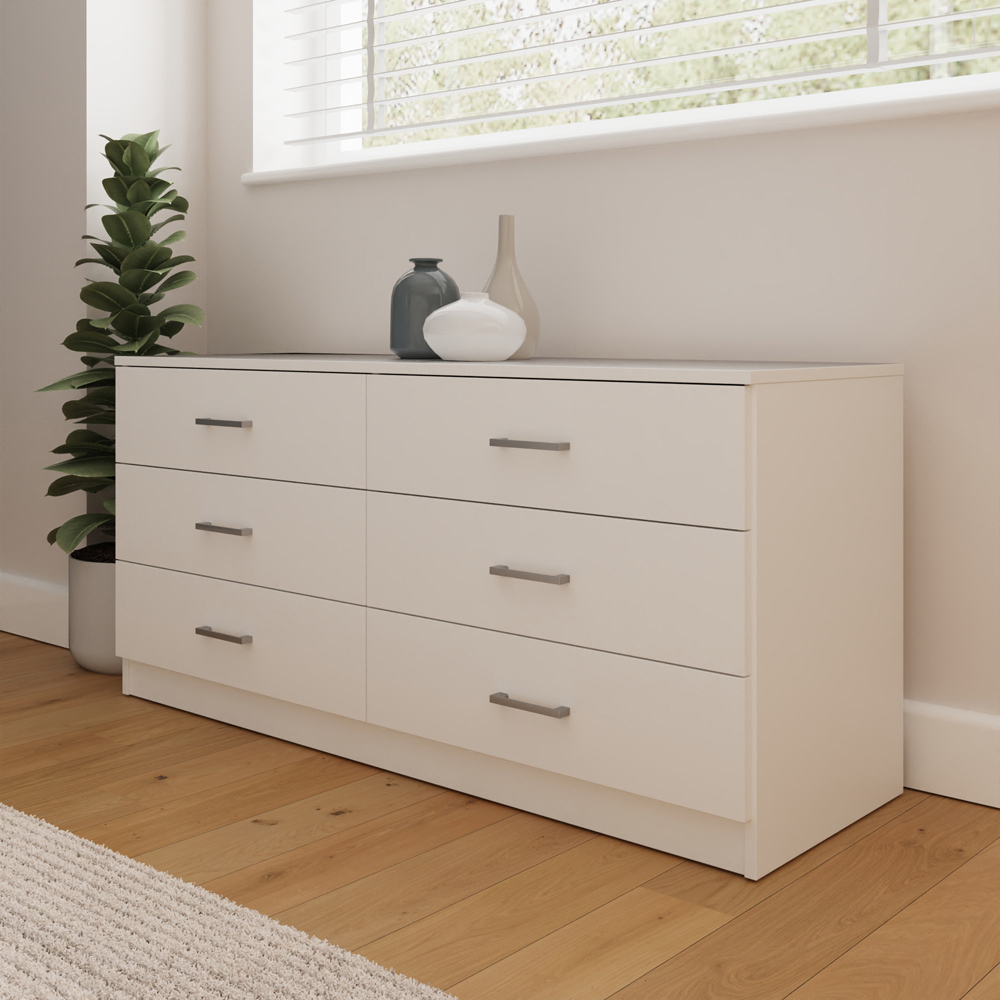 GFW Bailey 6 Drawer White Chest of Drawers Image 7