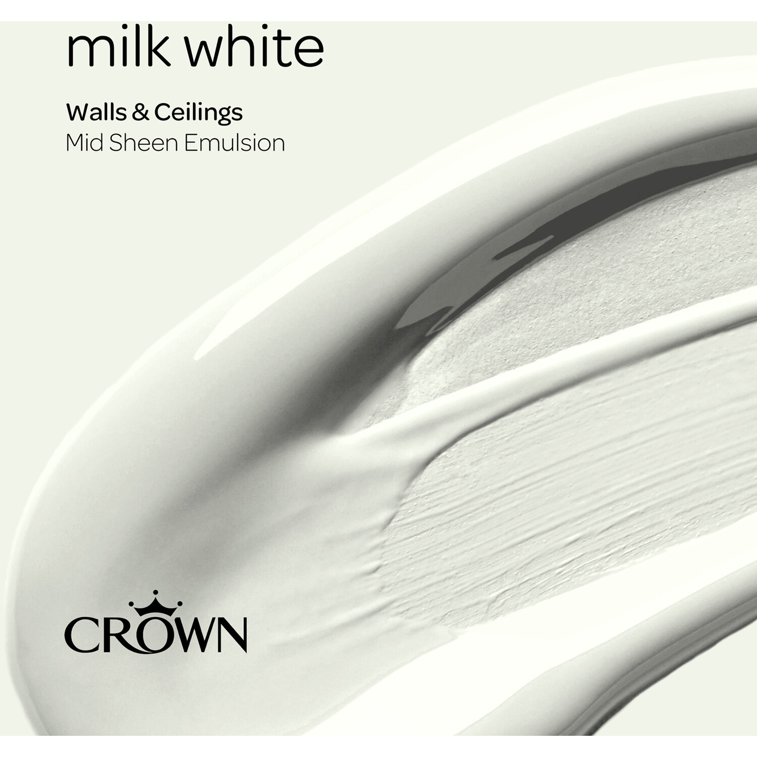 Crown Walls & Ceilings Milk White Mid Sheen Emulsion Paint 2.5L Image 4