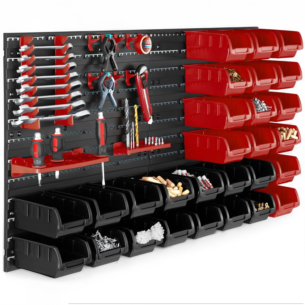 Tectake 28 Stacking Boxes and Tool Holders Small Parts Organiser Image 1