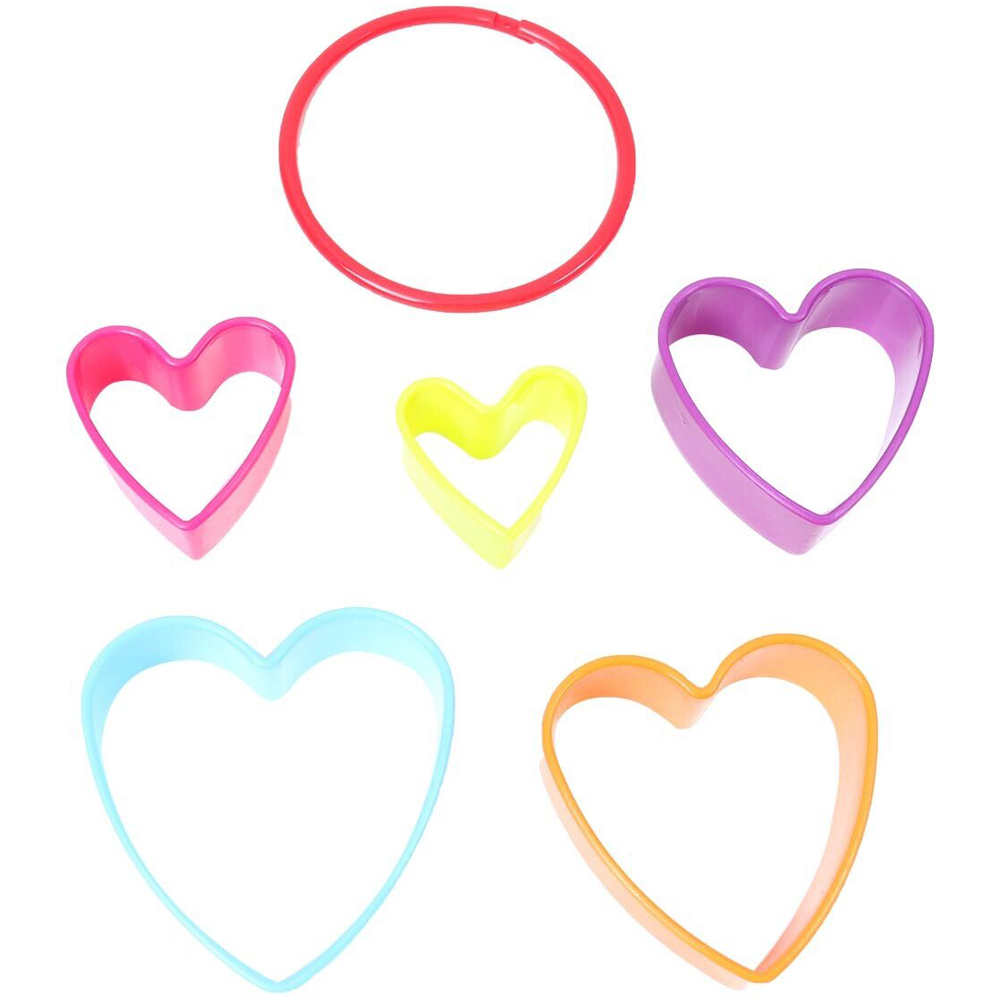 Pack of Five Plastic Heart Cookie Cutters Image