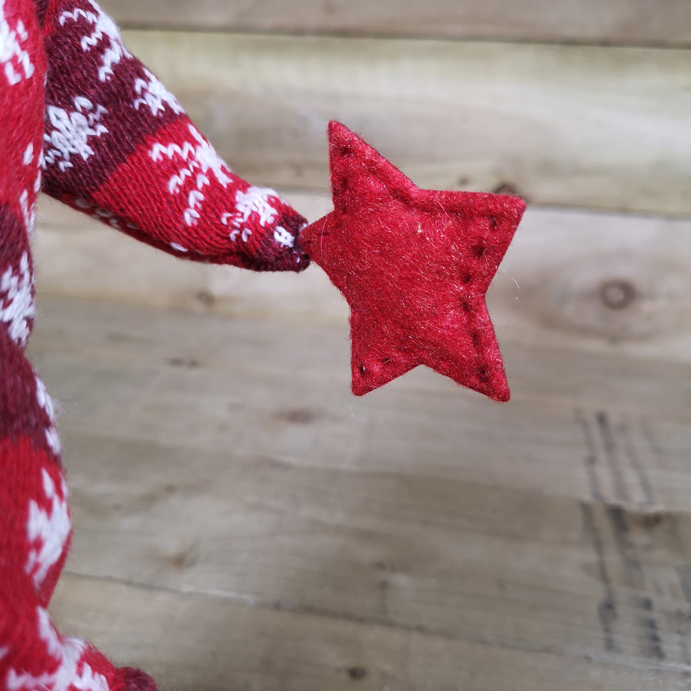 Samuel Alexander Red and White Snowflake Hat Sitting Gonk Christmas Decoration 55cm Image 3