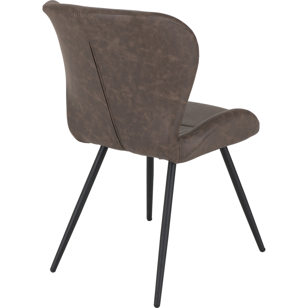 Seconique Quebec Set of 4 Brown PU Upholstered Dining Chair Image 6