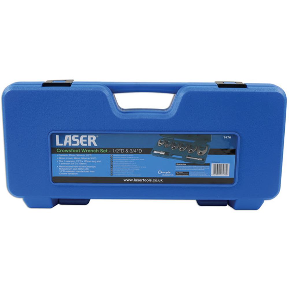 Laser 7476 8 Piece 1/2 inch and 3/4 inch D Crows Foot Wrench Set Image 5