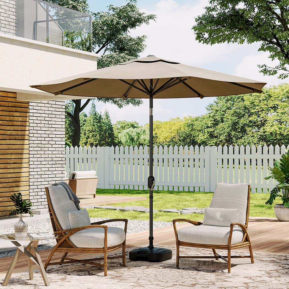 Living and Home Dark Grey LED Cantilever Parasol with Cross Base and Plastic Fillable Base 3m Image 7