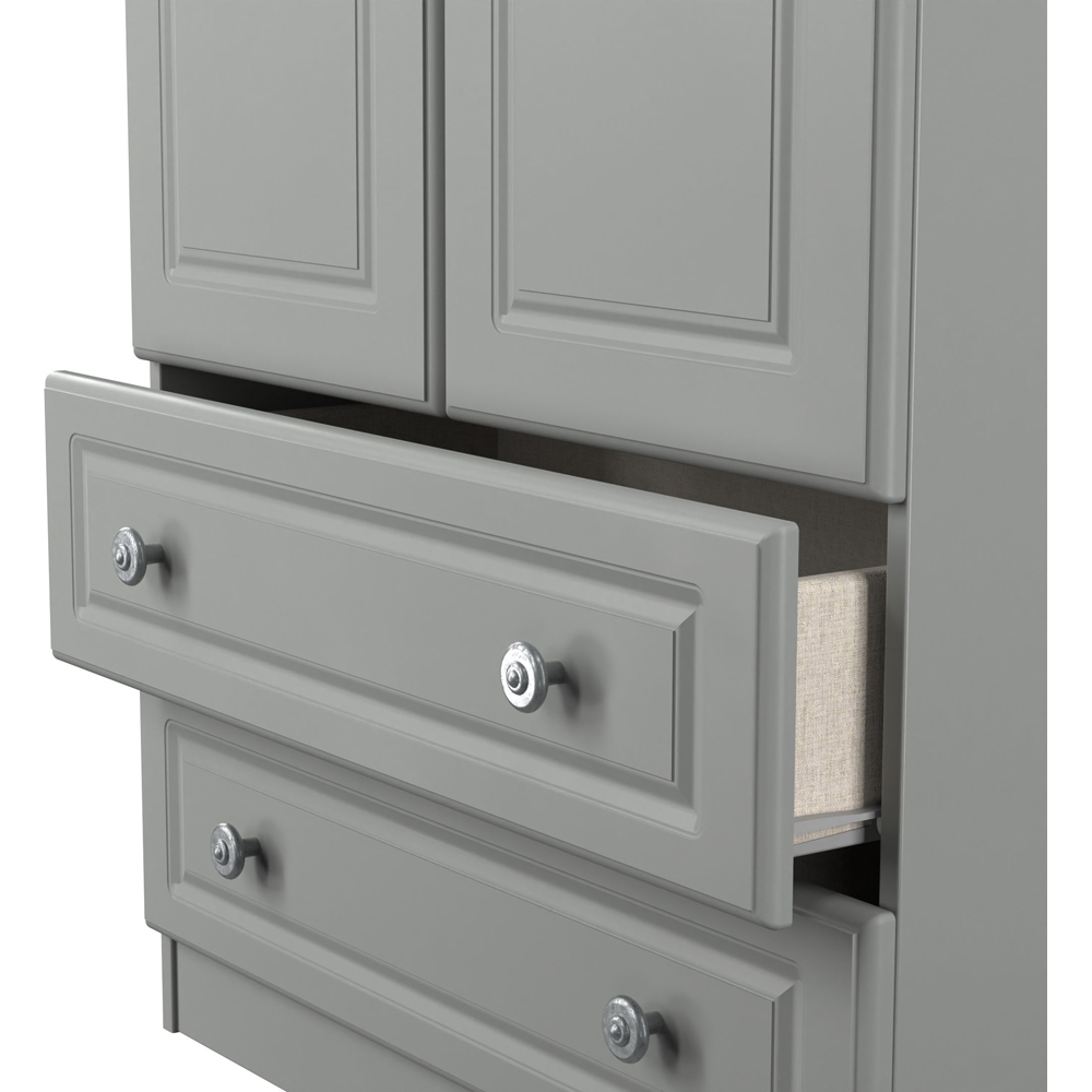 Crowndale Norfolk 2 Door 2 Drawer Dusk Grey and Bardolino Oak Wardrobe Ready Assembled Image 6
