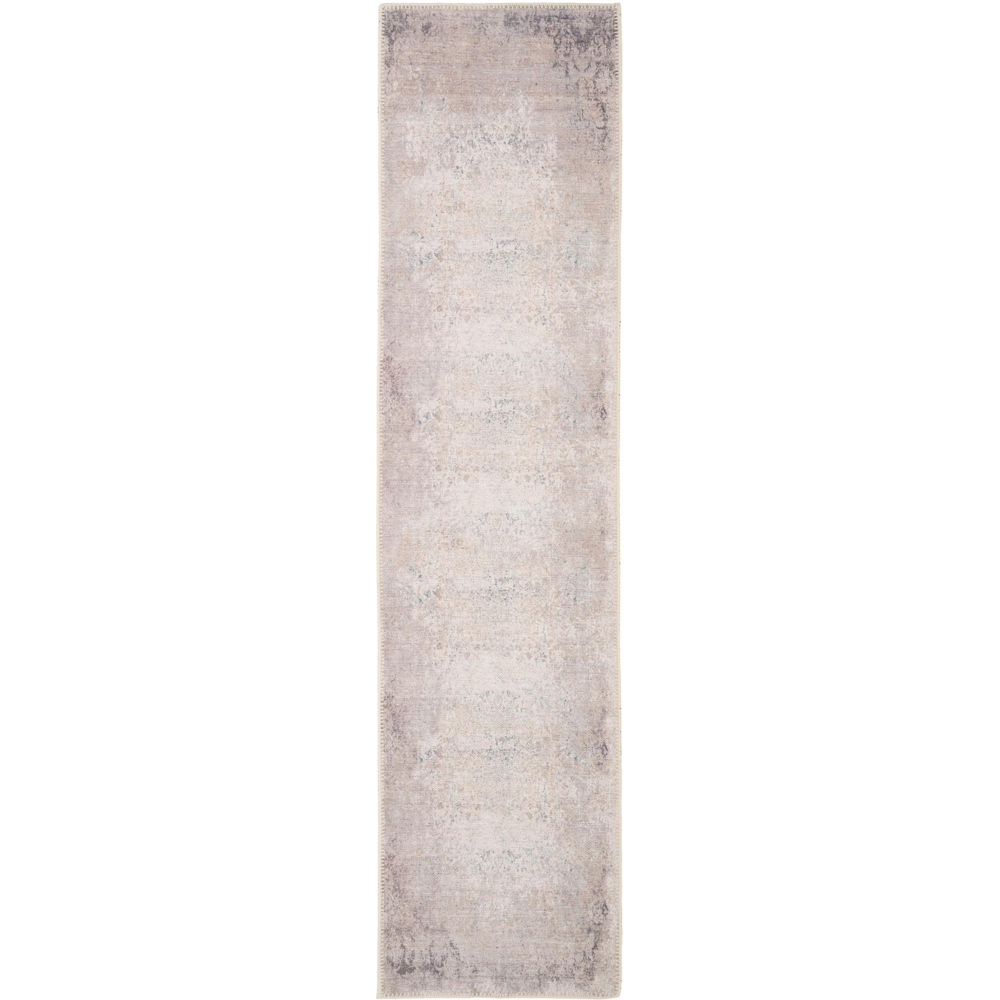 Kukoon Beige Vintage Flat Machine Washable Woven Rug 60 x 240cm Image 3