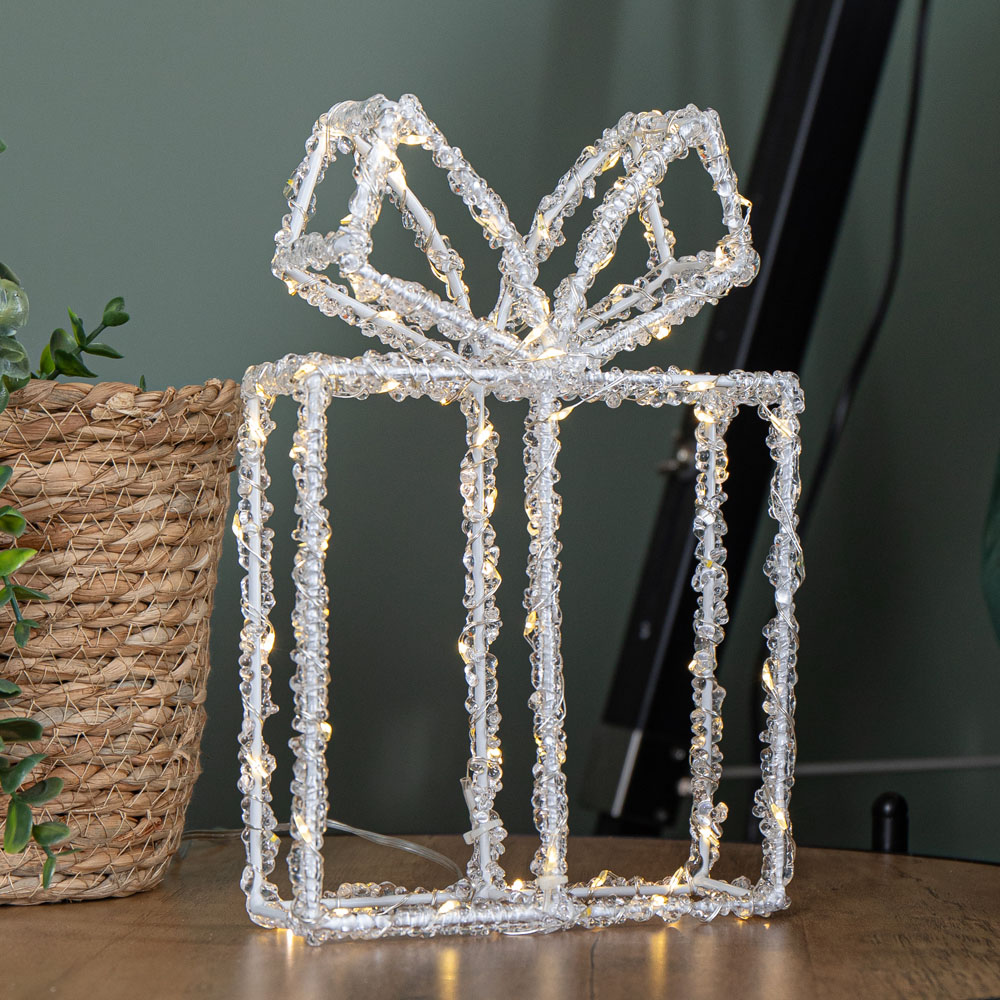 Samuel Alexander 80 Warm White LED Light Up Acrylic Christmas Present Decoration 22 x 18cm Image 5