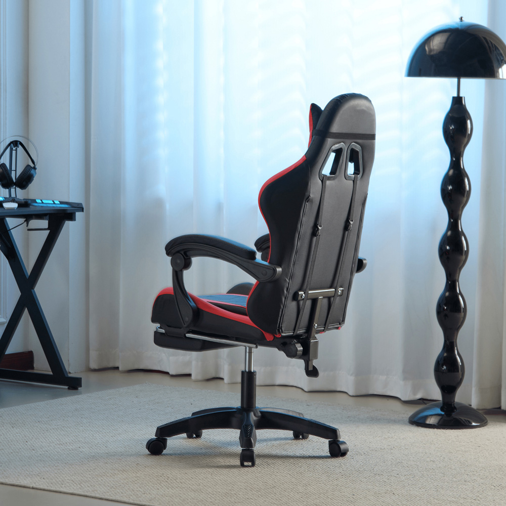 Home Source Neuro Red Ergonomic Gaming Chair with Adjustable Footrest and Headrest Image 4