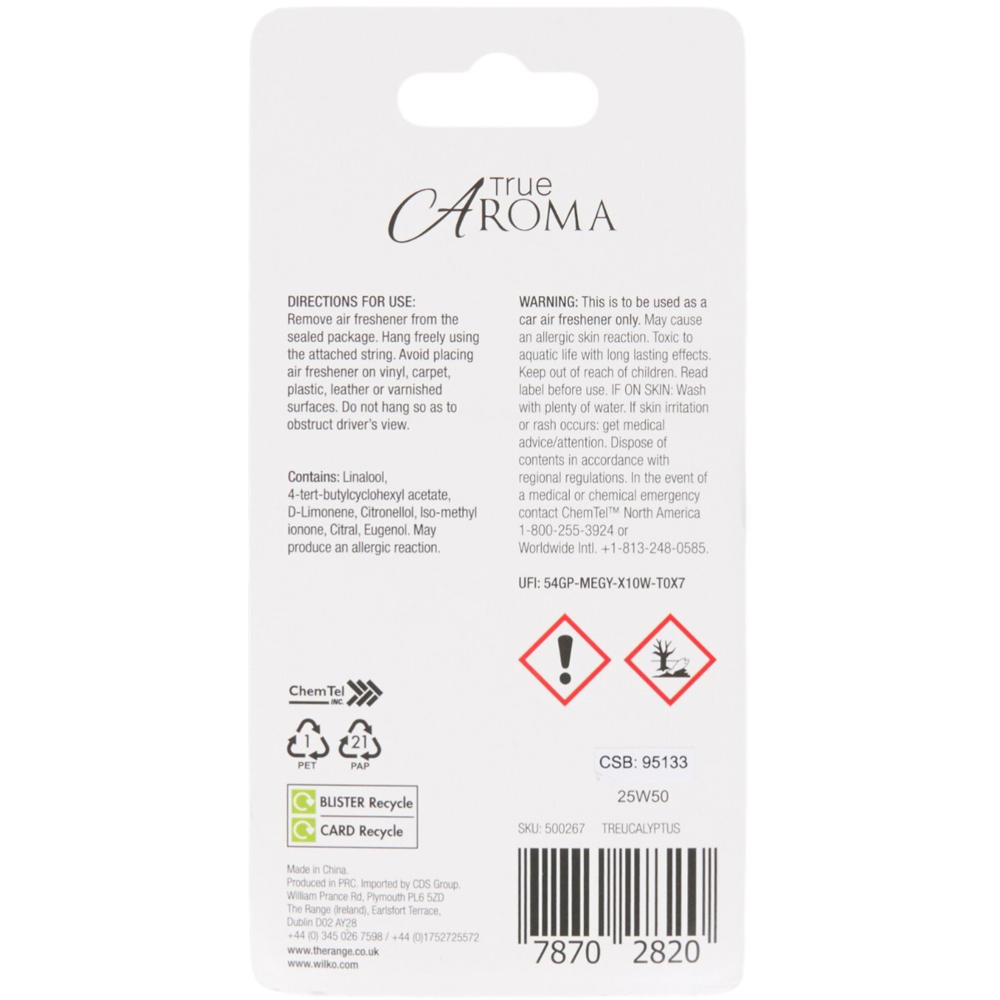 True Aroma Hanging Jar Air Freshener Eucalyptus and Sea Salt Image 2