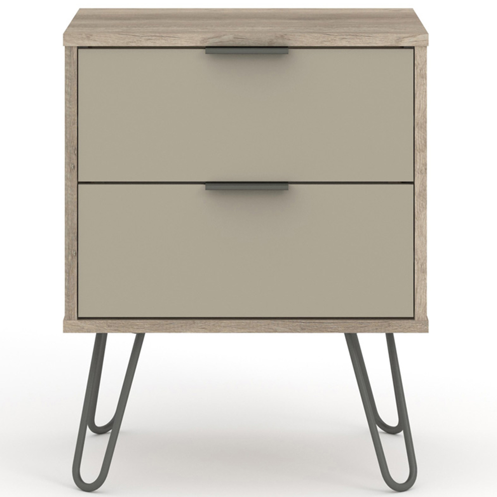 Augusta 2 Drawer Driftwood Bedside Table Image 5