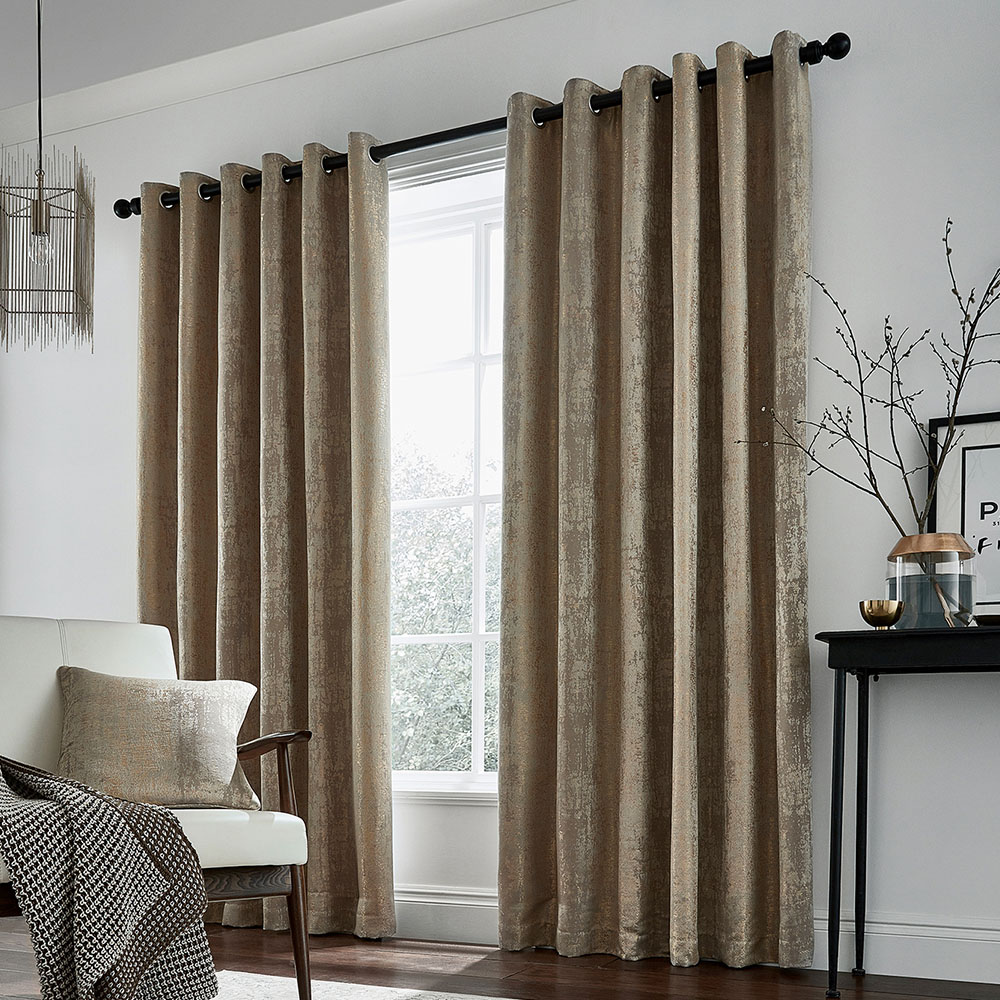 Helena Springfield Roma Lined Truffle Eyelet Curtains 168 x 228cm Image 1