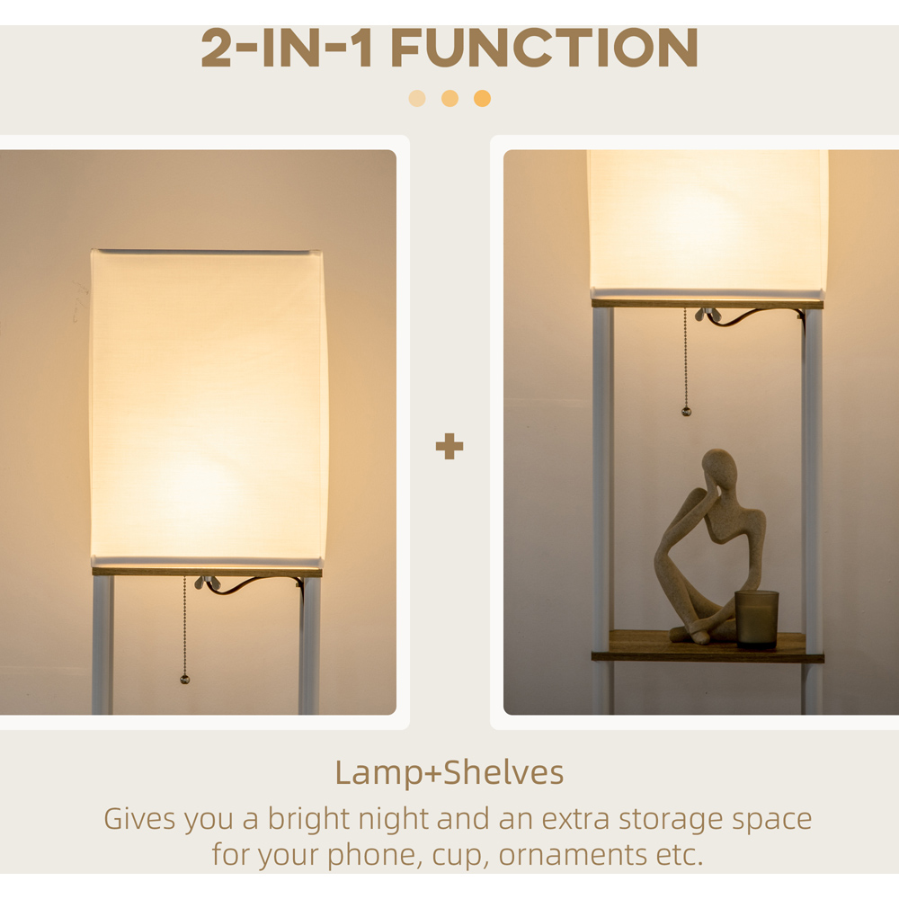 HOMCOM 3 Shelf Modern Floor Lamp Image 6