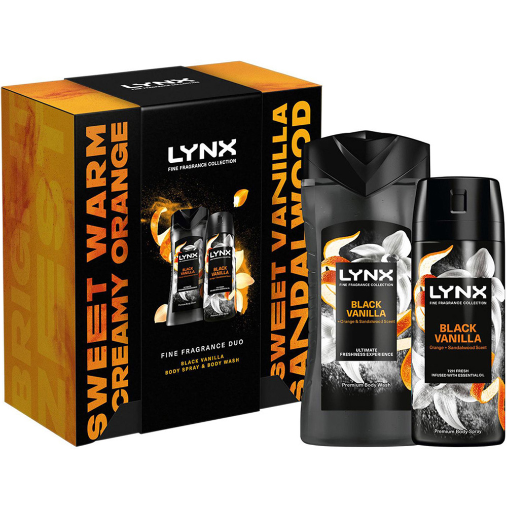 Lynx Black Vanilla Body Spray and Wash Gift Set 2 Pack Image 2