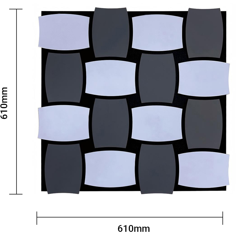 Britwall Black and Grey 3D Checkerboard Acoustic Panel 610 x 610mm Image 4