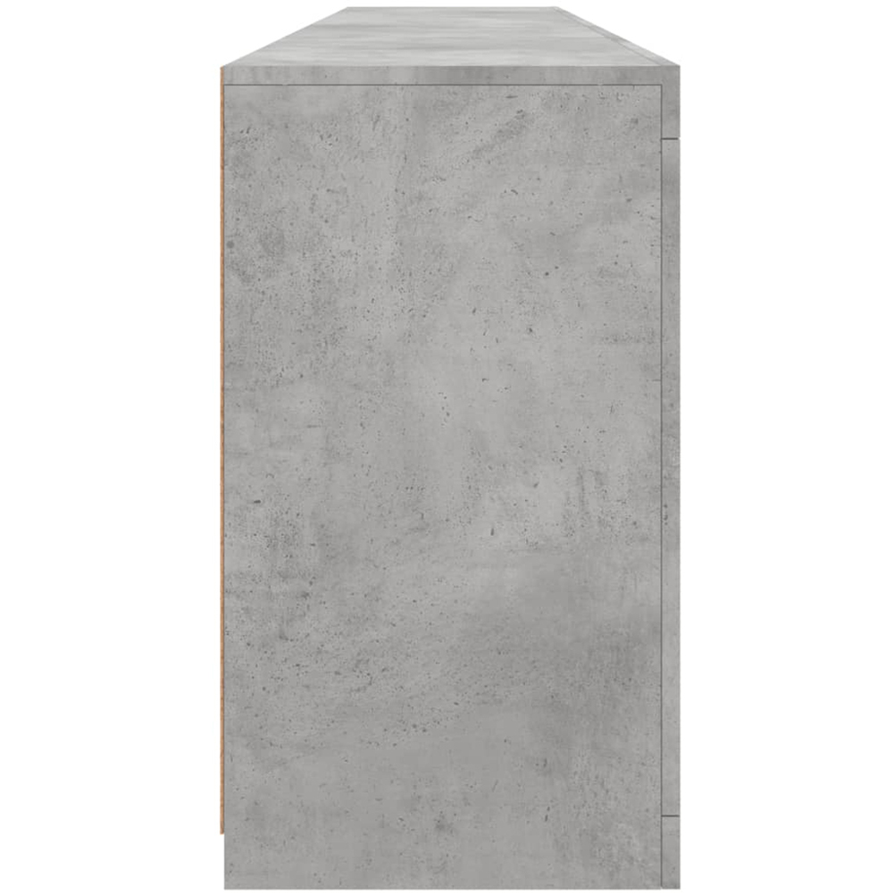 vidaXL 2 Door 2 Shelf Concrete Grey Wooden Sideboard with LED Lights Set of 3 Image 6