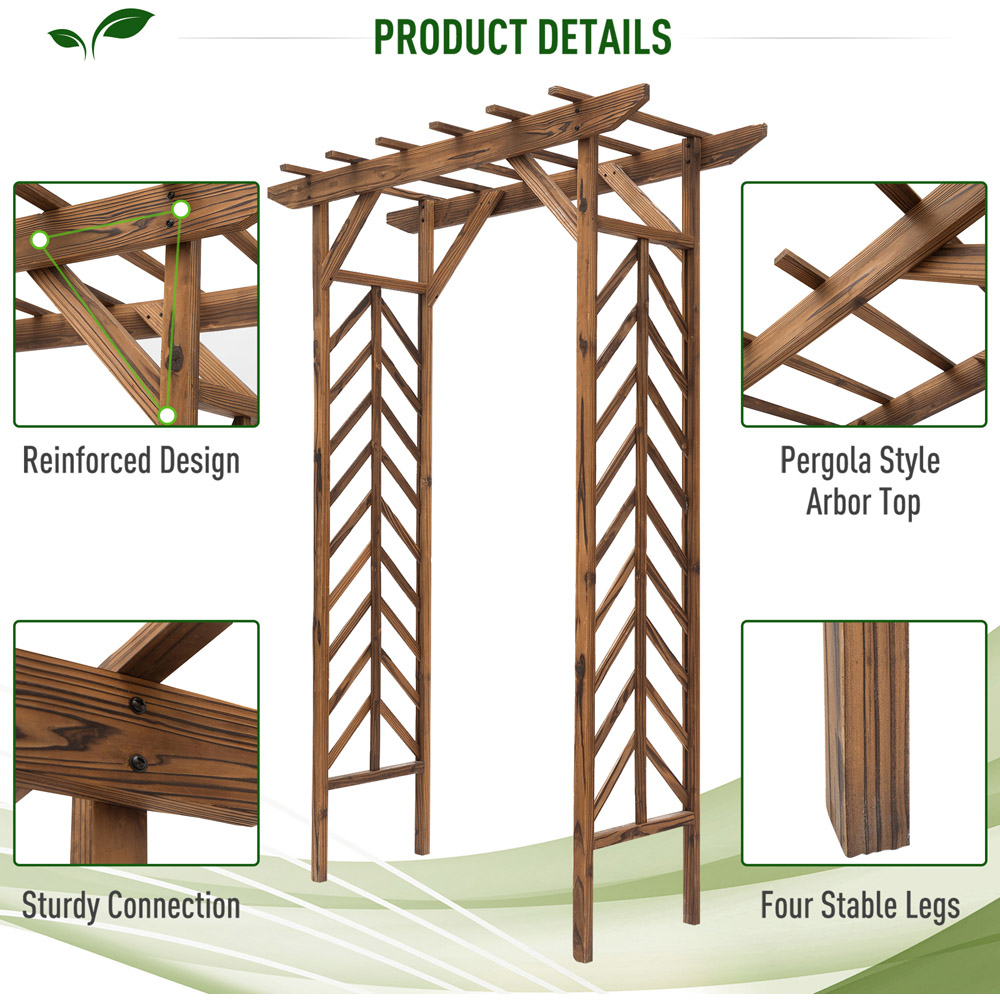 Outsunny 7 x 5ft Wooden Garden Arch Trellis Image 7