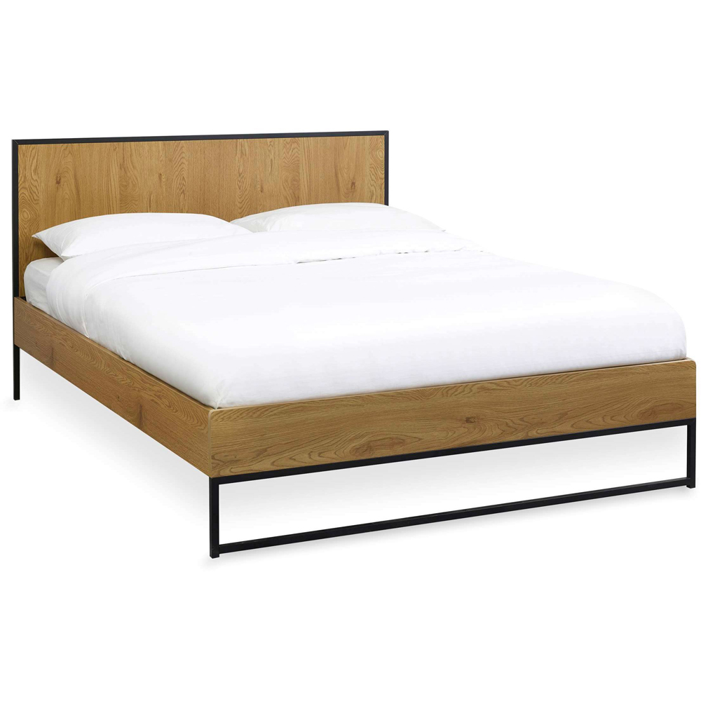 Julian Bowen Harlow King Size Oak and Black Bed Frame Image 3