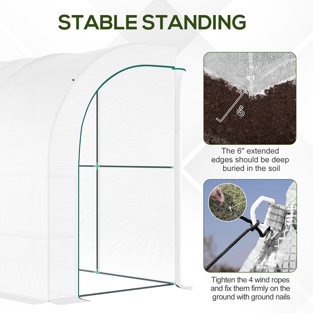 Outsunny White 5 x 10ft 3-Tier Walk In Greenhouse Image 4