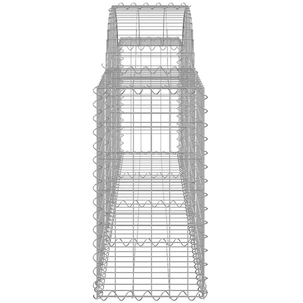 vidaXL Silver Galvanised Iron Gabion Basket 200 x 30 x 60/80cm 7 Pack Image 3