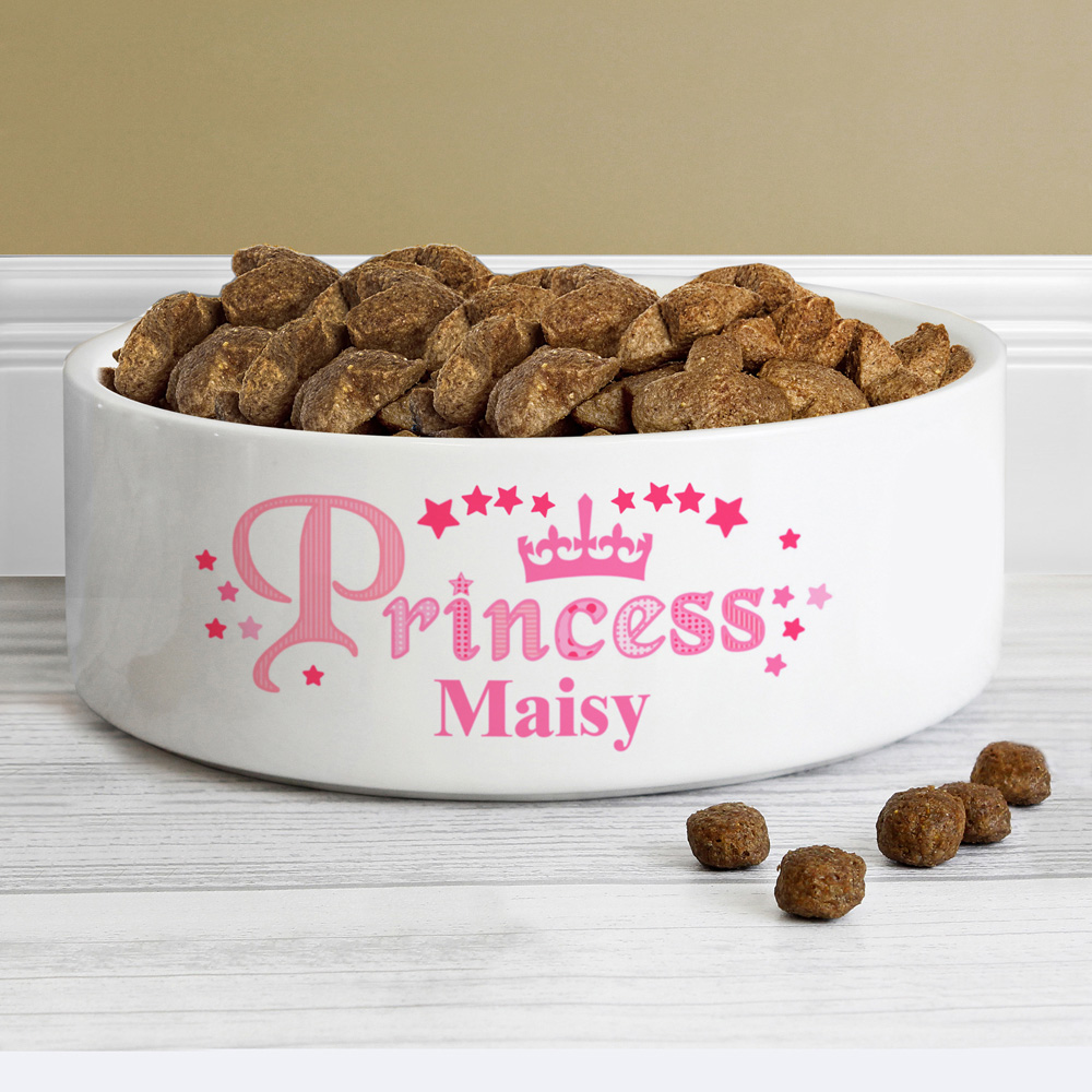Personalised Memento Princess Medium White Pet Bowl 14cm Image 3