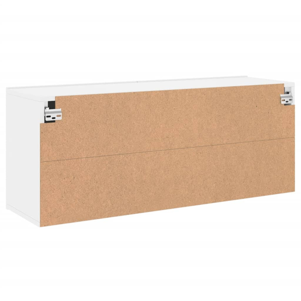 vidaXL 2 Door White Wall Mounted TV Cabinet Image 7